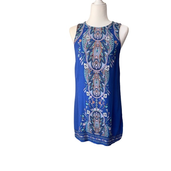 URBAN OUTFITTERS ECOTE GUINEVERA BLUE BACK-LEES MINI DRESS PAISLEY MINI DRESS - Picture 3 of 16